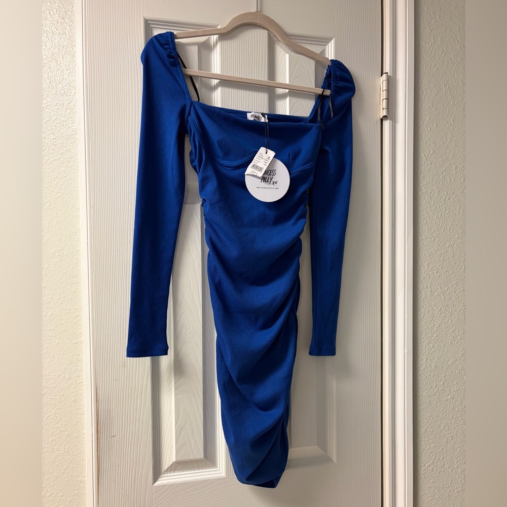 Princess Polly Portia Long Sleeve Ruched Dress Size 2 NWT
